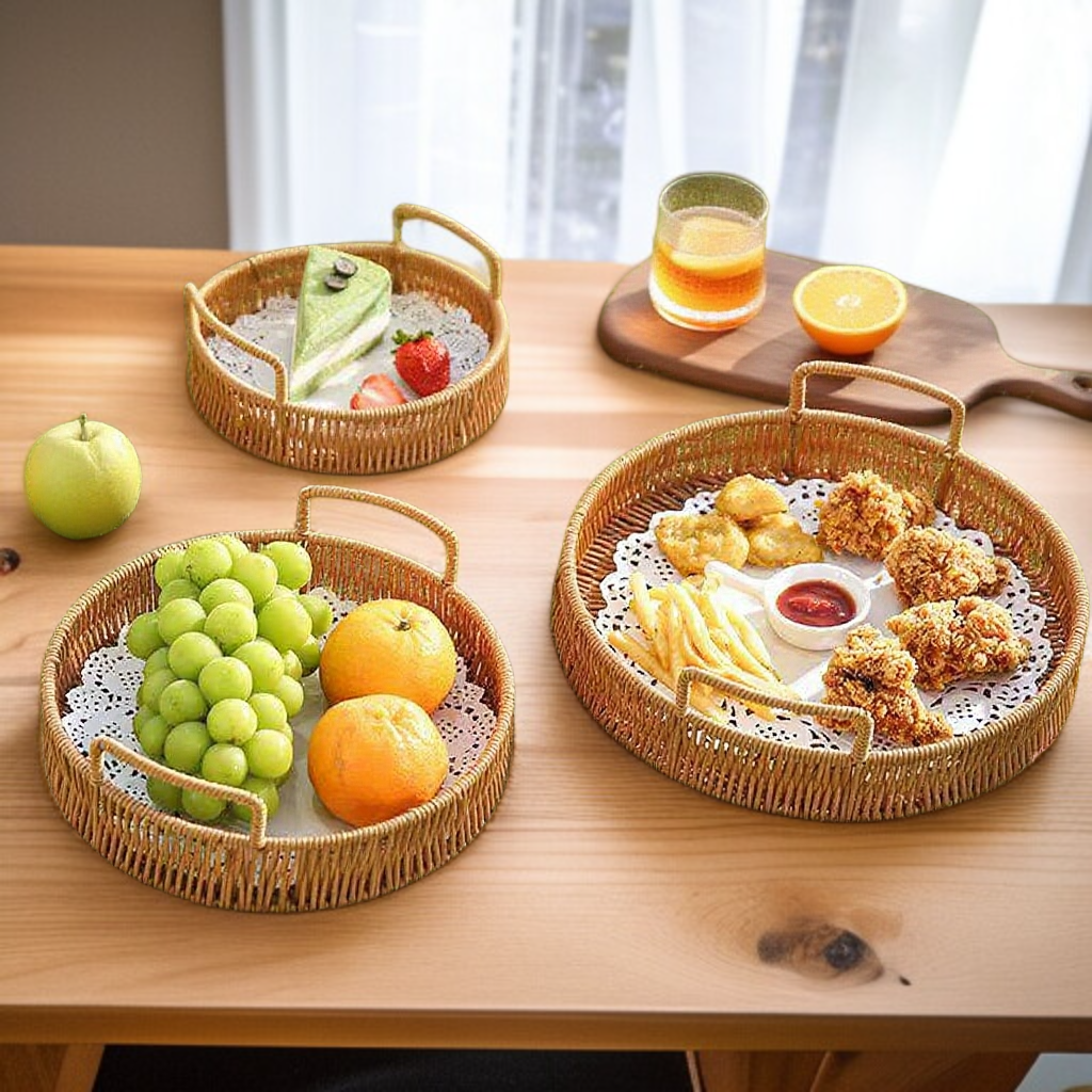 帶提手藤編零食點心果籃主圖