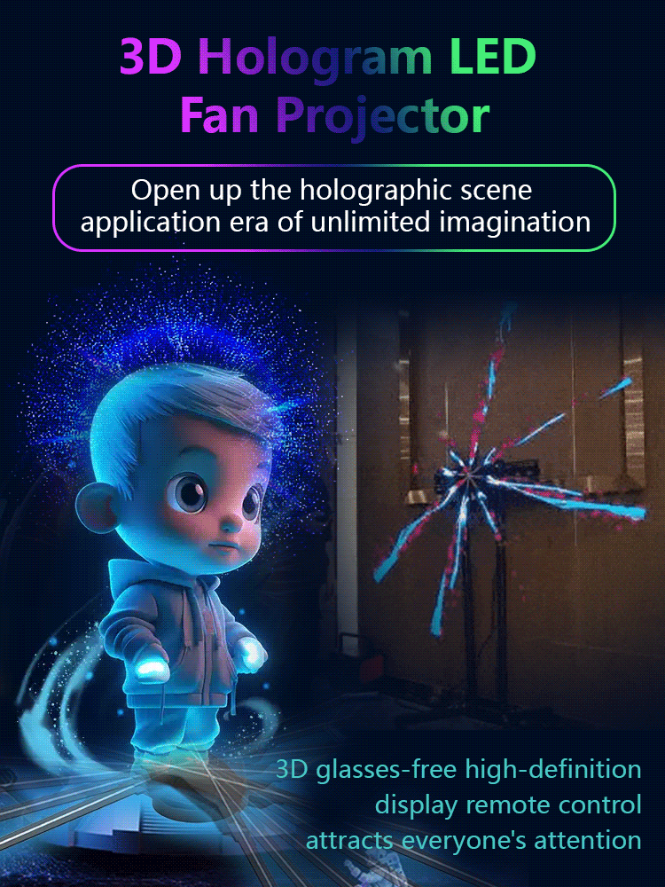 Holographic LED fan projector
