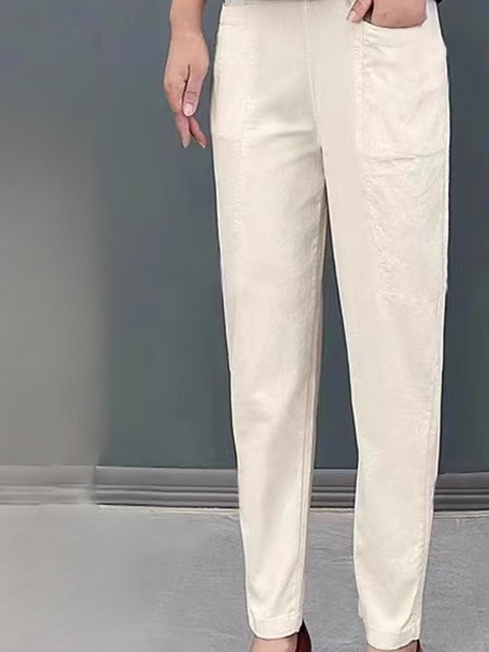 Women's Elastic Waist Cotton Pants