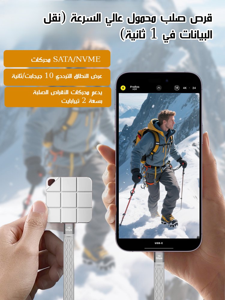 قرص صلب محمول عالي السرعة (نقل البيانات في 1 ثانية)