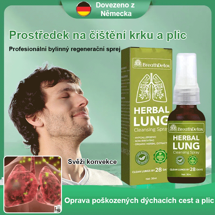 BreathDetox bylinný sprej na čištění plic