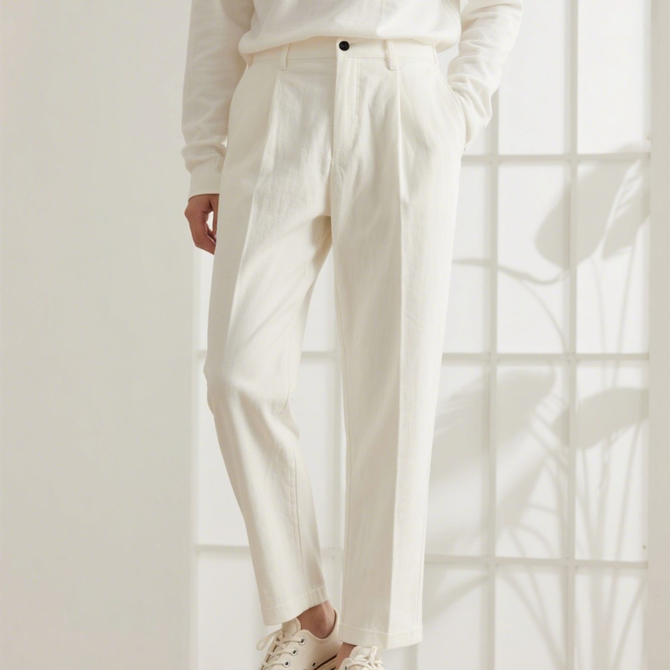 고탄성 편안한 스트레이트 비즈니스 캐주얼 바지