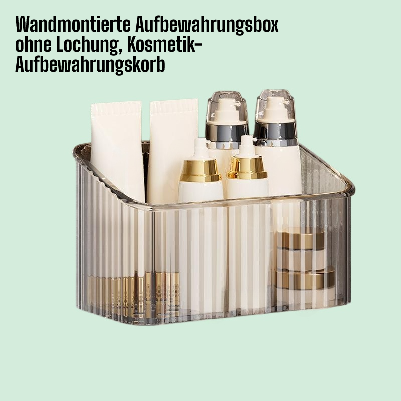 Wandmontierte Aufbewahrungsbox ohne Lochung, Kosmetik-Aufbewahrungskorb
