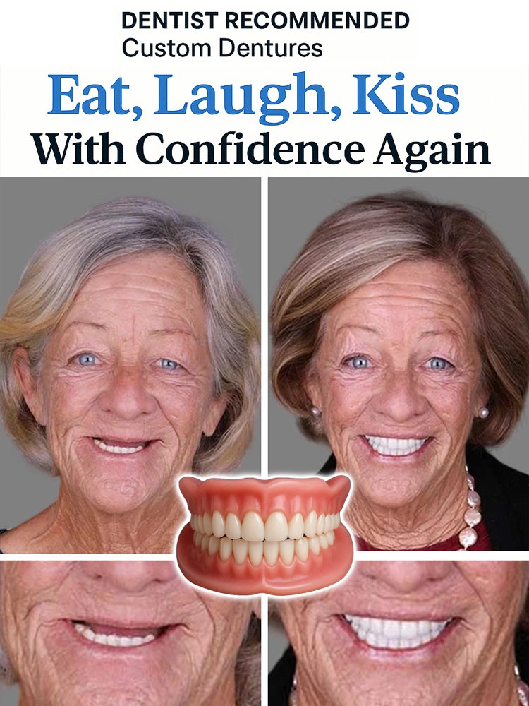 【100% adaptive denture set that fits snugly】Not easy to fall off, fits naturally and perfectly