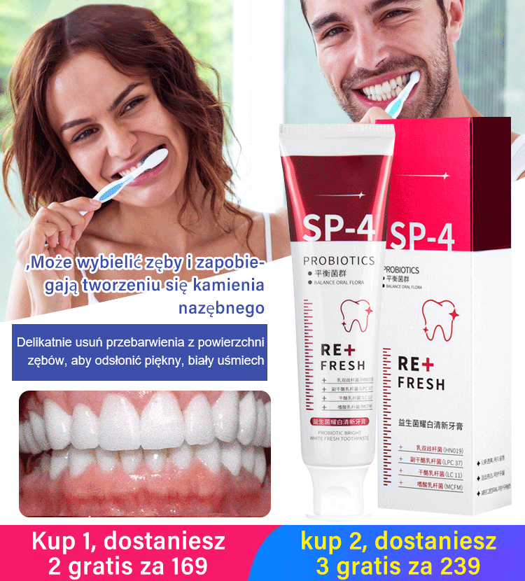 Probiotyczna wybielająca pasta do zębów Shark