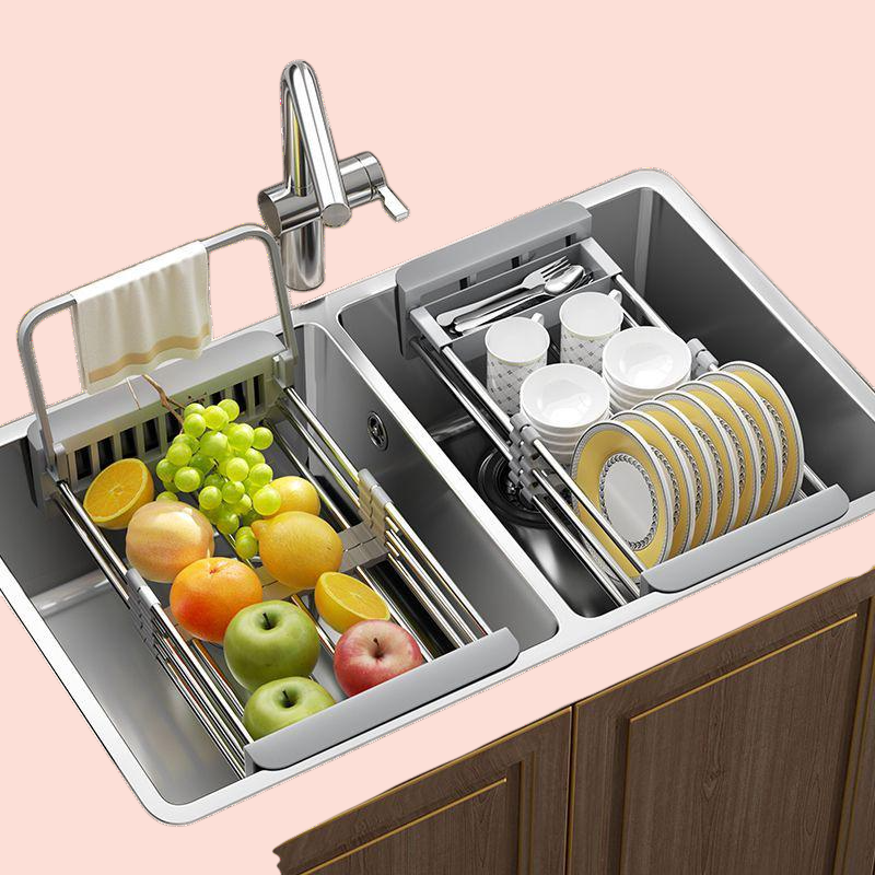 折りたたみ式シンク収納ラック（引き込み式）