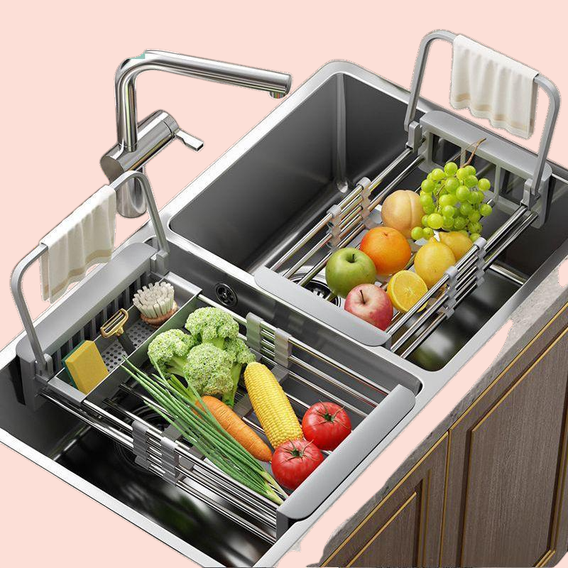 折りたたみ式シンク収納ラック（引き込み式）