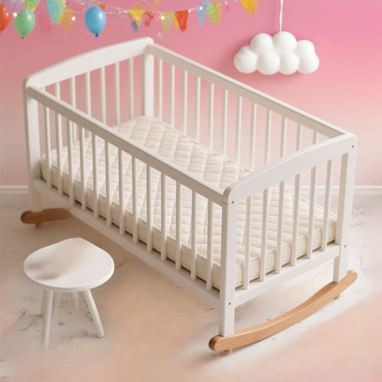 dřevěnou postýlku