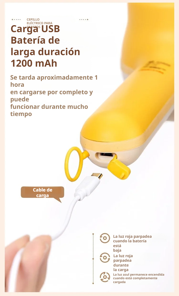 Cepillo recargable para limpieza profunda de suelos