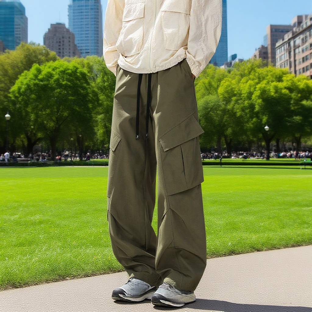 Volné rovné pracovní kalhoty do deště, outdoorové, nadměrné