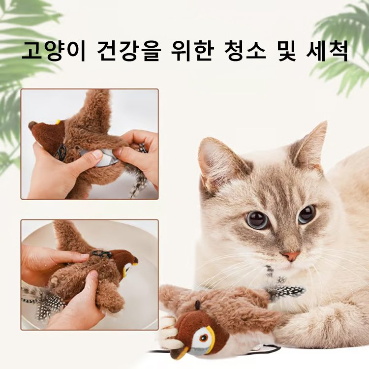 움직이는 고양이 장난감 춤추는새