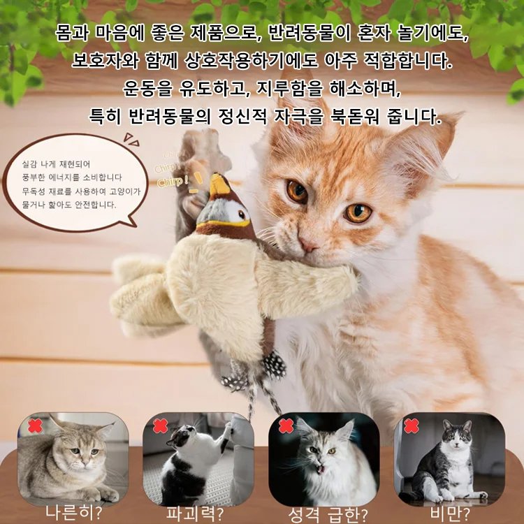 움직이는 고양이 장난감 춤추는새