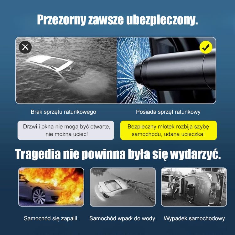 Młotek bezpieczeństwa do samochodu