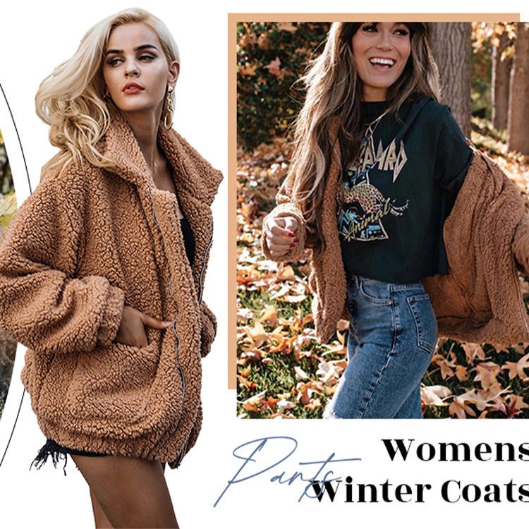 Haină de iarnă la modă pentru femei din lână de mie