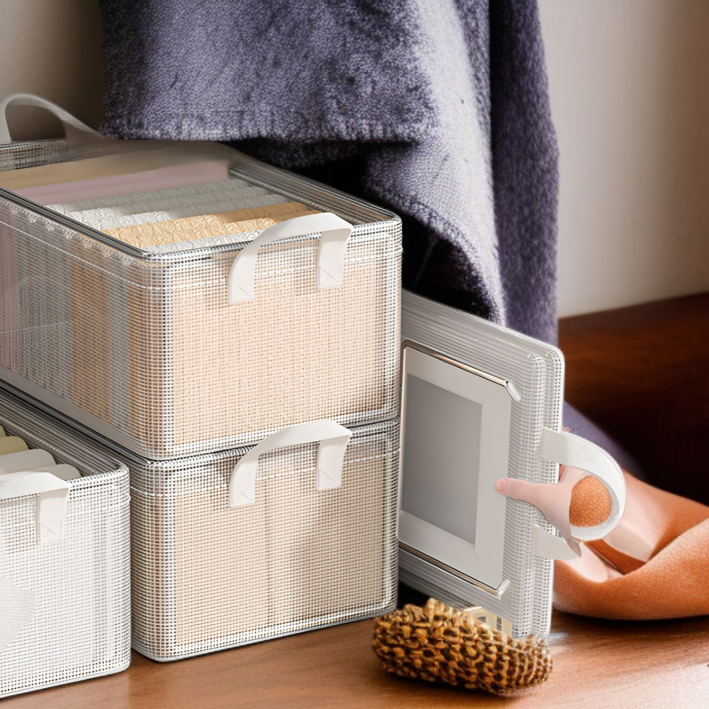 8個パック 衣類収納ボックス 家庭用衣類・パンツ収納ボックス ワードローブ 階層型収納 アーティファクト収納フレーム バスケット