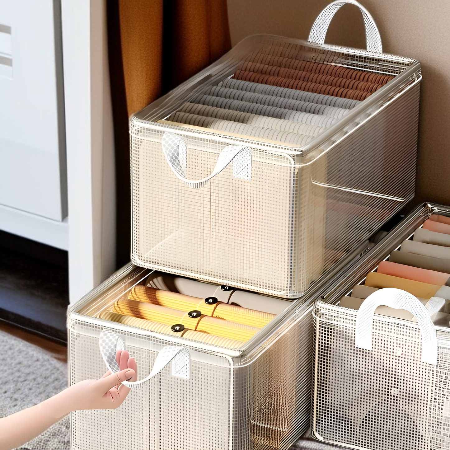 8個パック 衣類収納ボックス 家庭用衣類・パンツ収納ボックス ワードローブ 階層型収納 アーティファクト収納フレーム バスケット