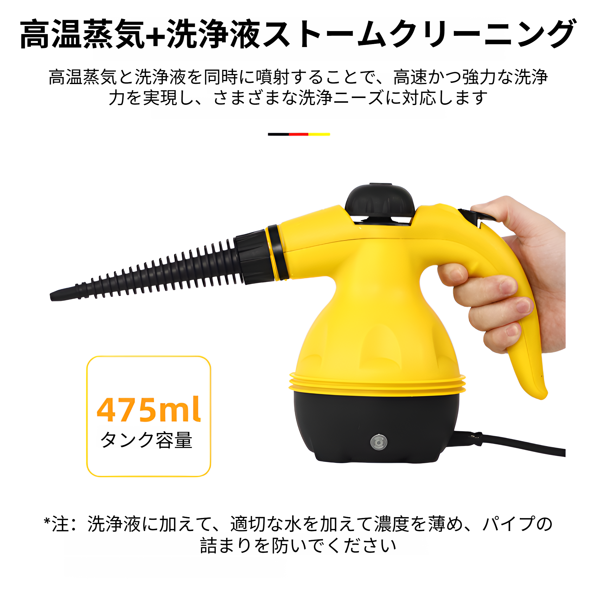 頑固な油汚れを落とすスチーム噴射
