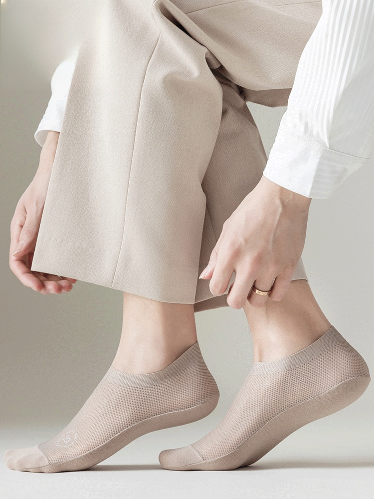 Calcetines invisibles de malla de fibra de hielo, antiolor y antibacterianos