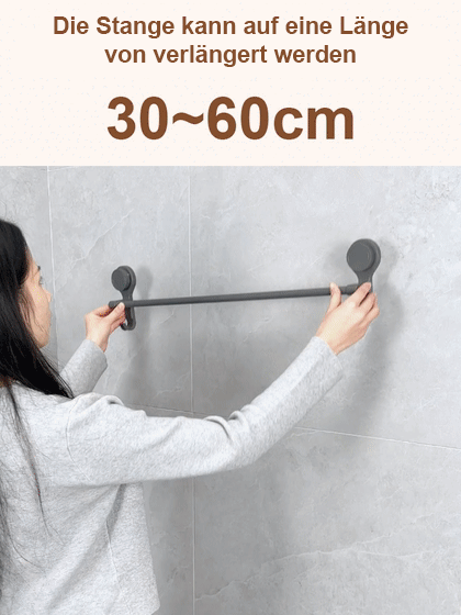 Teleskopische Aufbewahrungsstange mit Saugnapf ohne Bohren