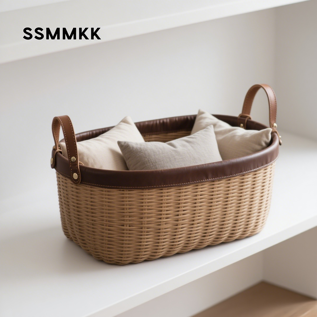 編み込み収納バスケット