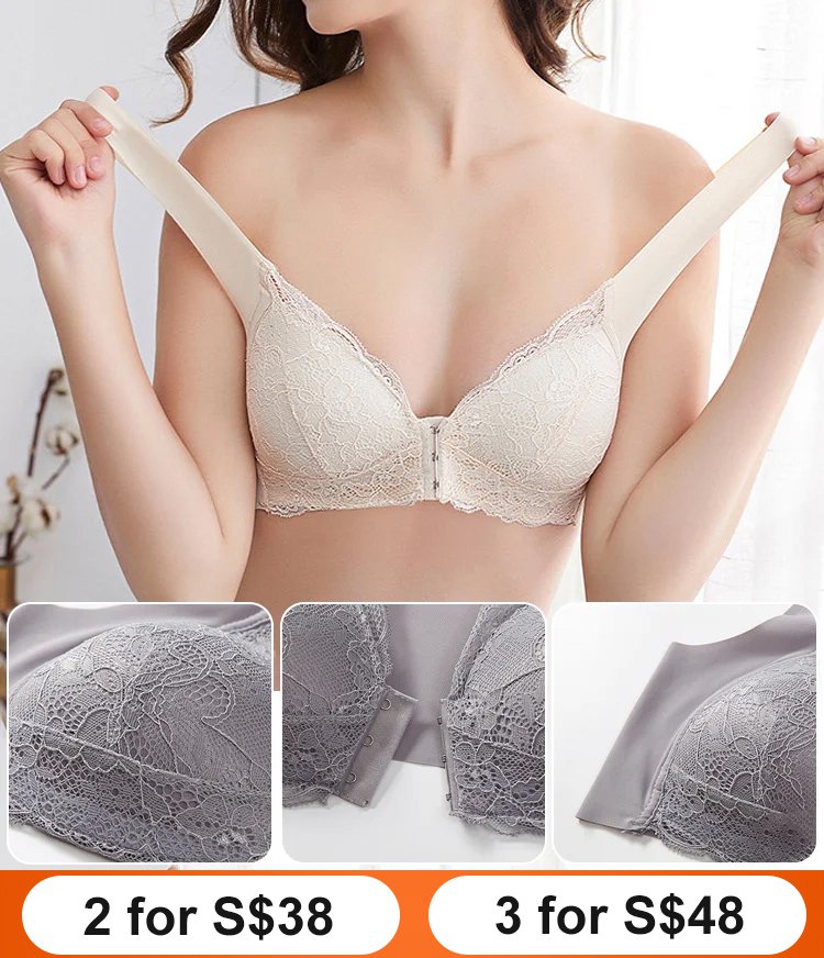 Front buckle traceless ice silk bra