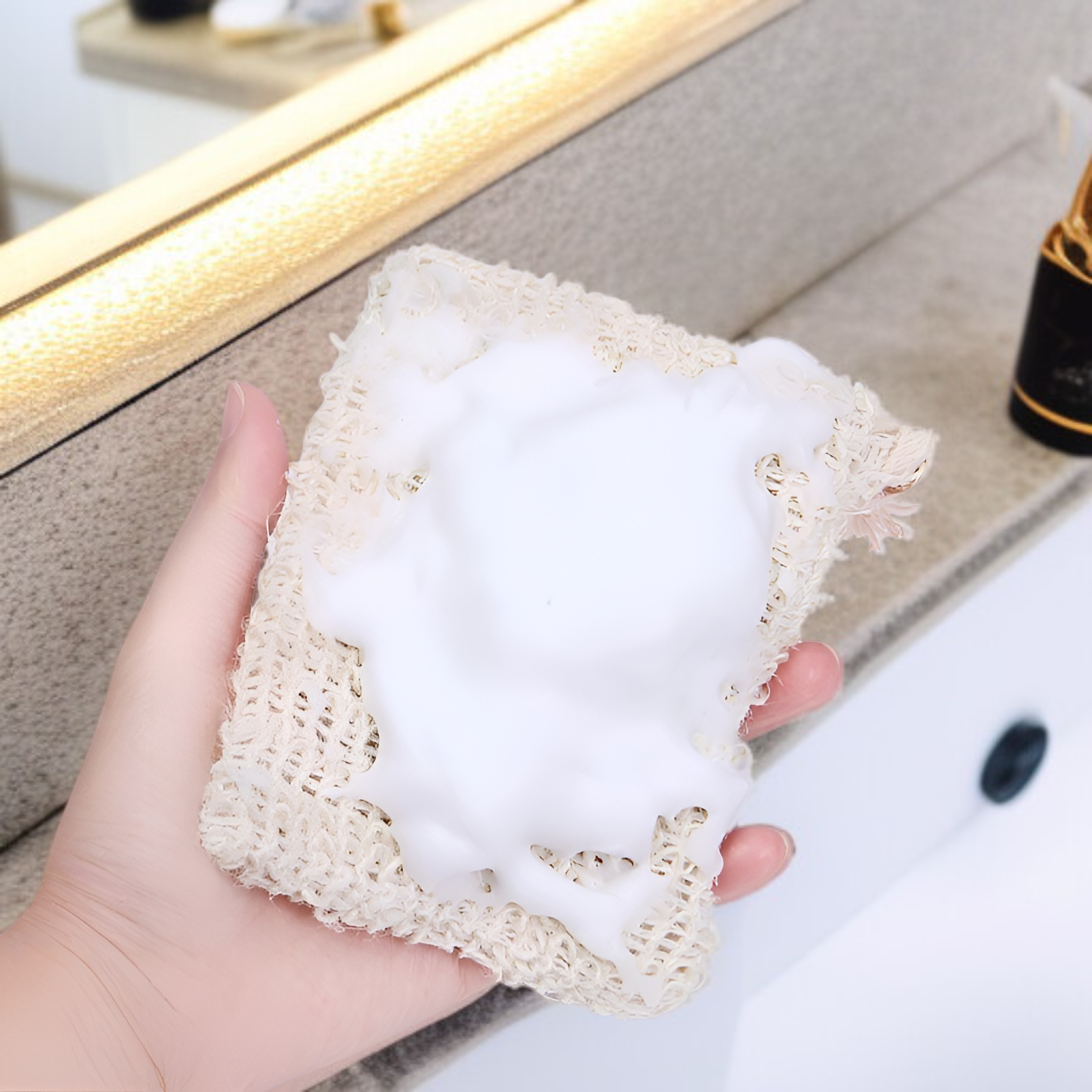 Cotton and linen foaming mesh bag