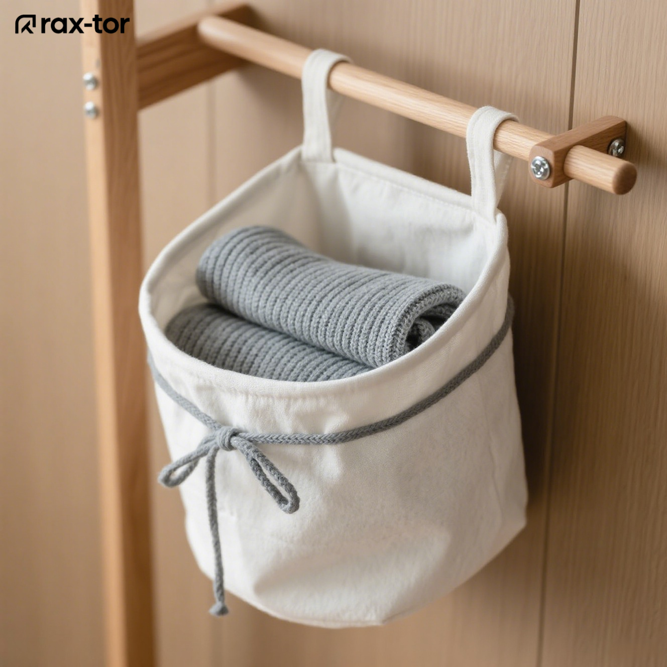 Perchero de madera maciza con soporte fuerte