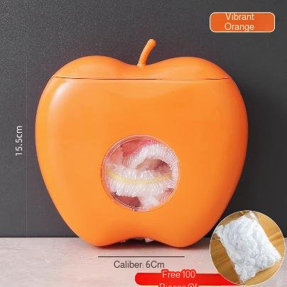 Multifunctional apple-shaped storage box household wall-mounted kitchen removable disposable plastic
