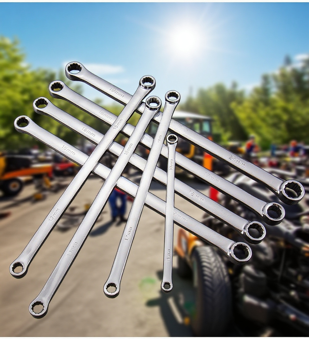 Prodloužený dvojitý klíč na auto s květinovým profilem