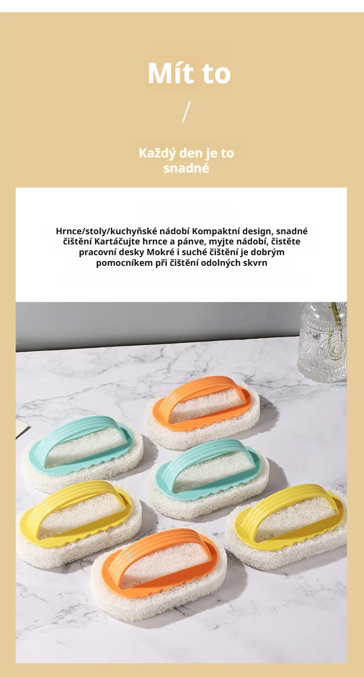 Kartáč s houbičkou na úklid kuchyně