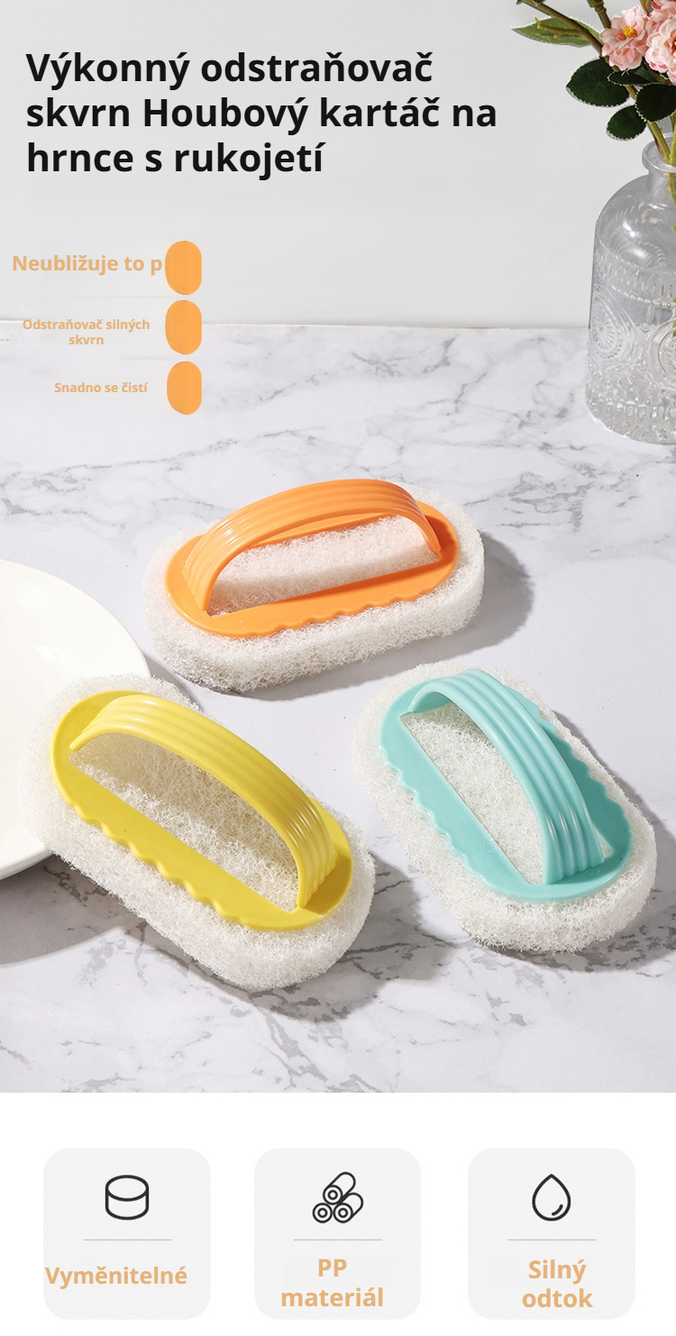 Houbičkový kartáč s rukojetí na čištění nádobí