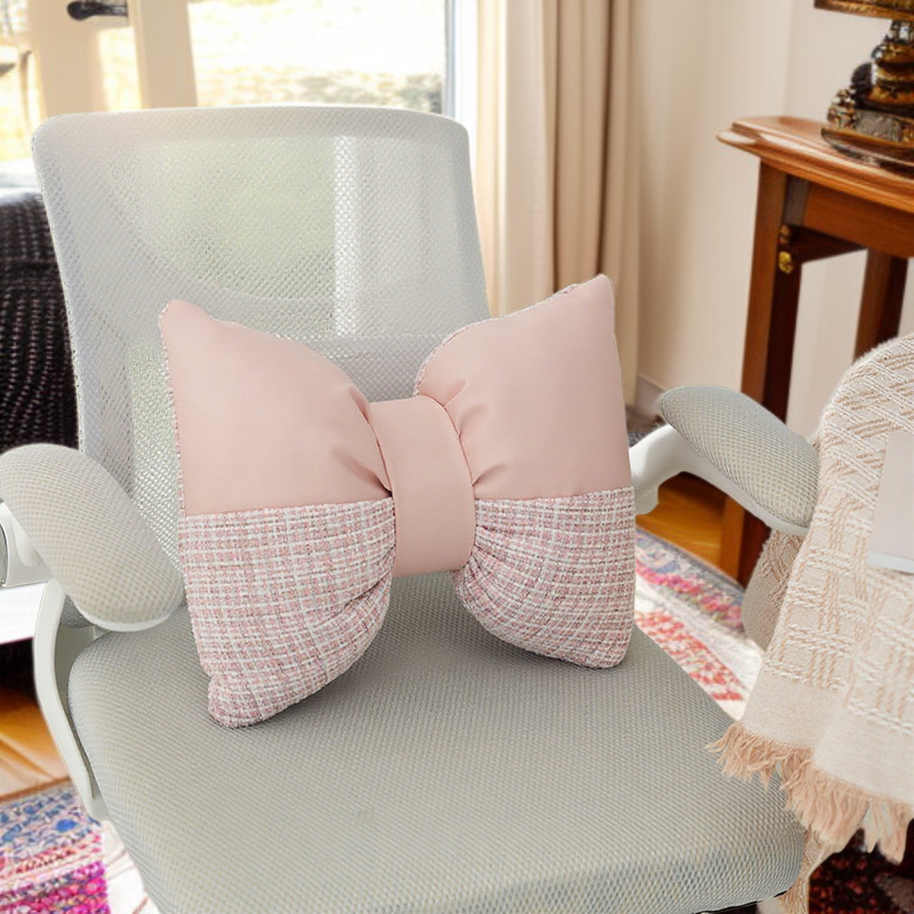 plush bow pillow