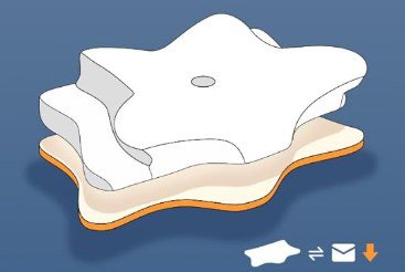 Close-up of ergonomic goose down pillow design