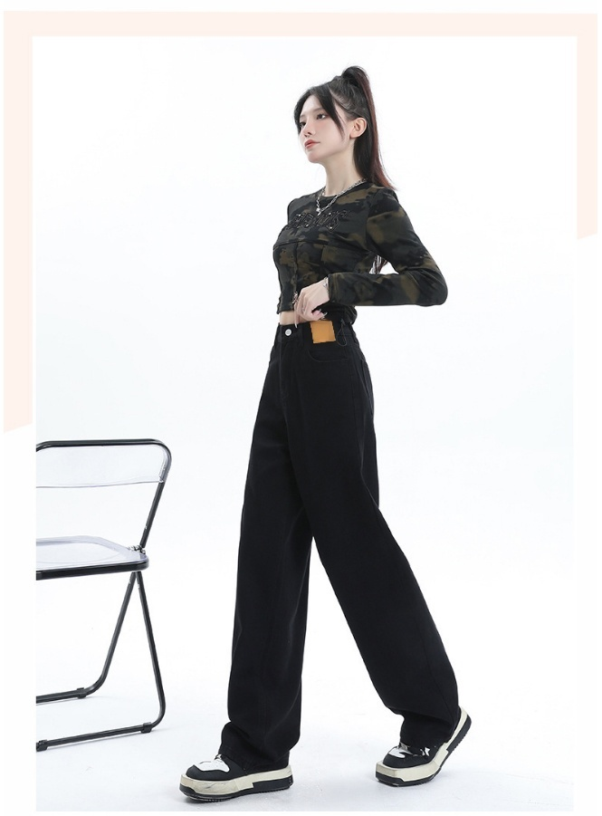 날씬해 보임 하이웨이스트 루즈 스트레이트 청바지