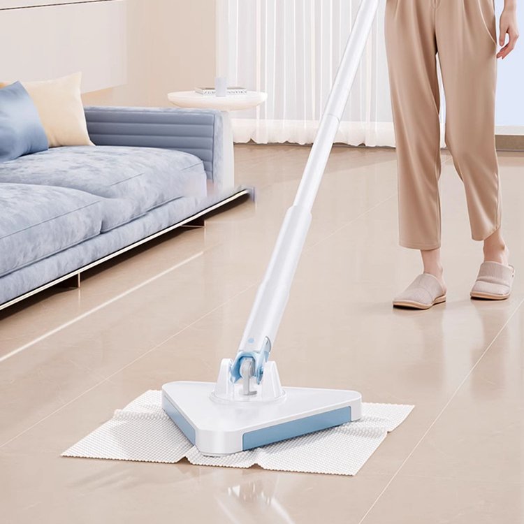 自動機能付き手洗い不要三角モップ