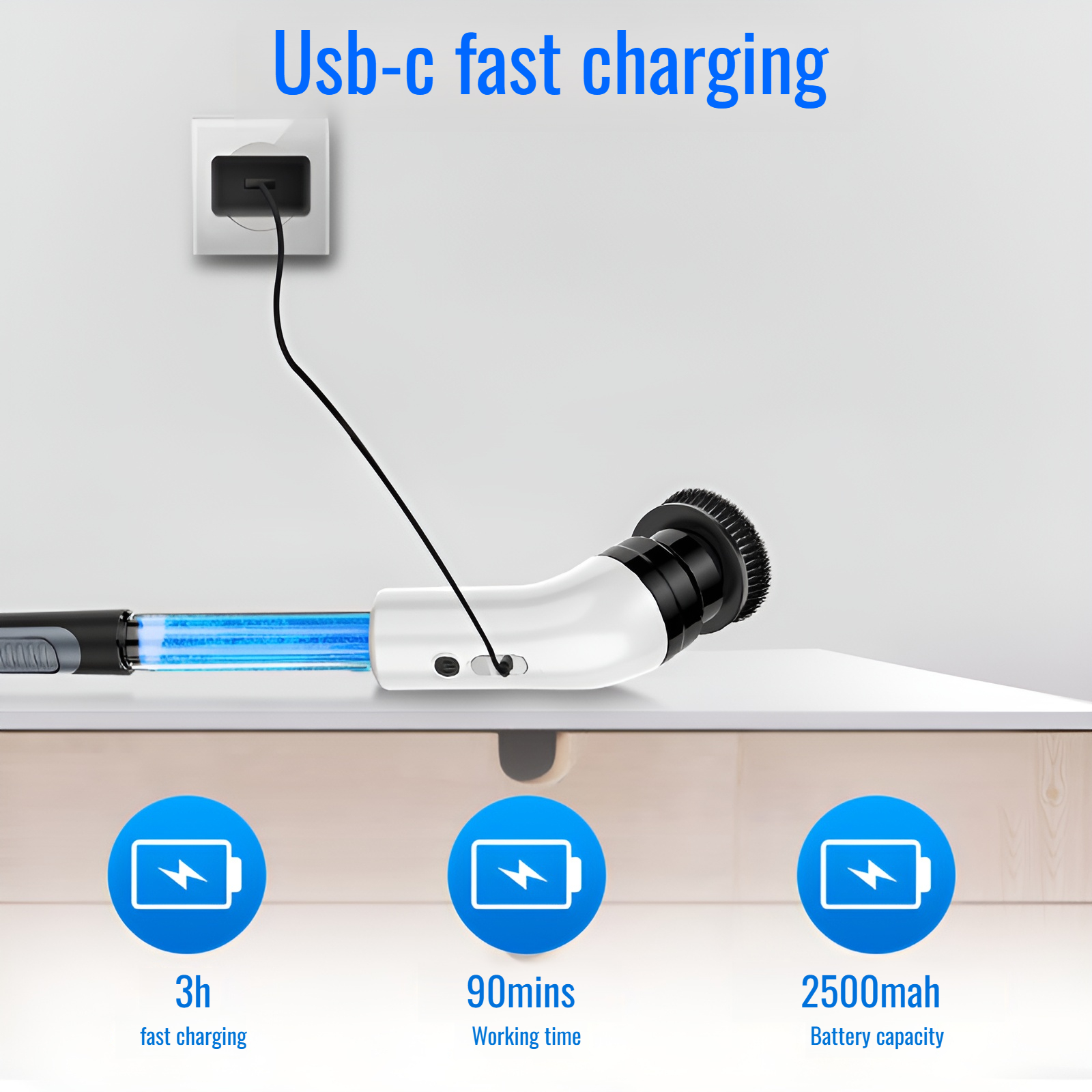 Multifunkční nabíjecí elektrický čisticí kartáč do koupelny s dávkovačem čisticího prostředku