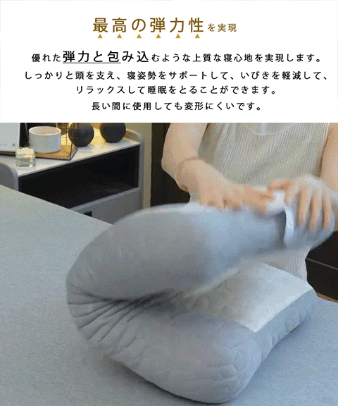 【頚椎をサポートするデザイン】ラテックス頚椎ケア枕