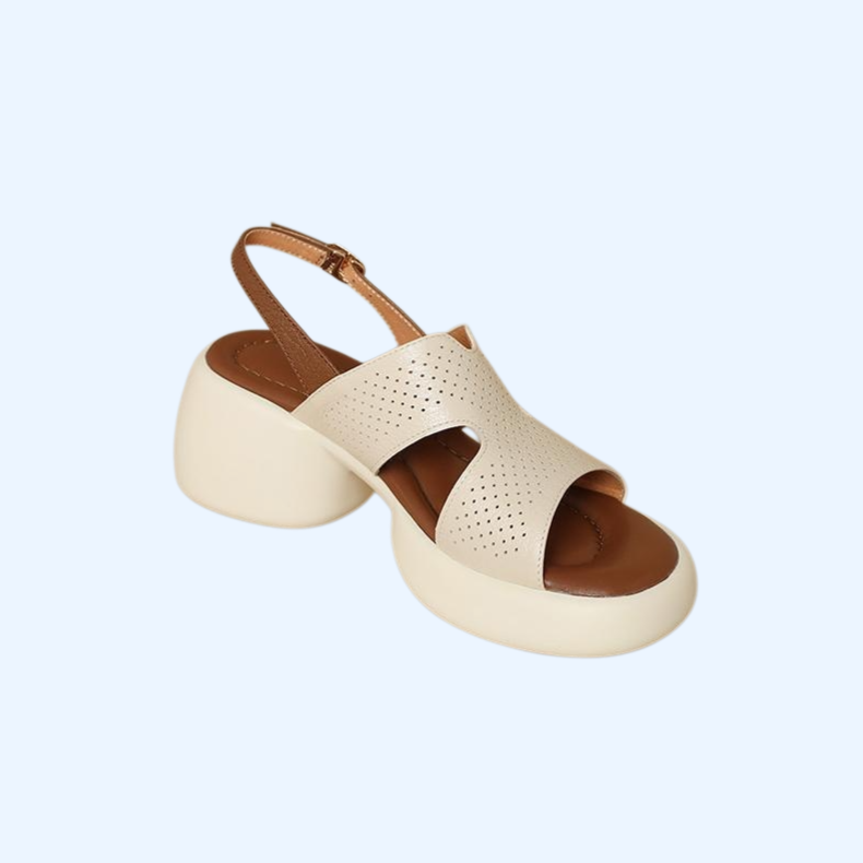 女士鏤空透氣厚底粗跟凉鞋