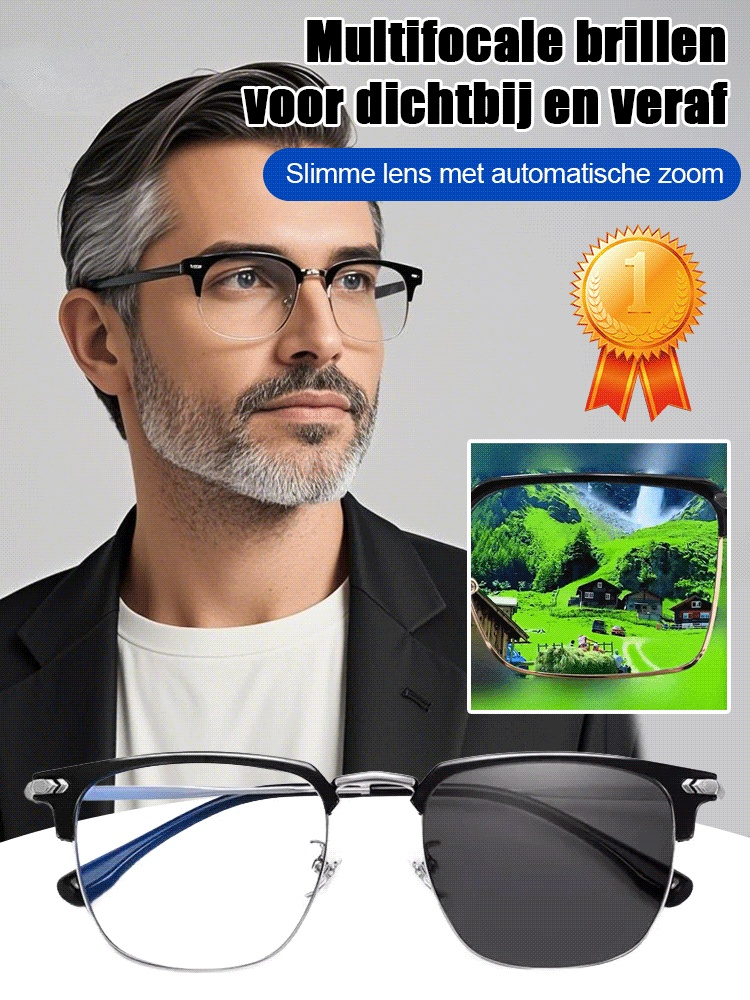 Automatische zoom anti-blauwlicht leesbril