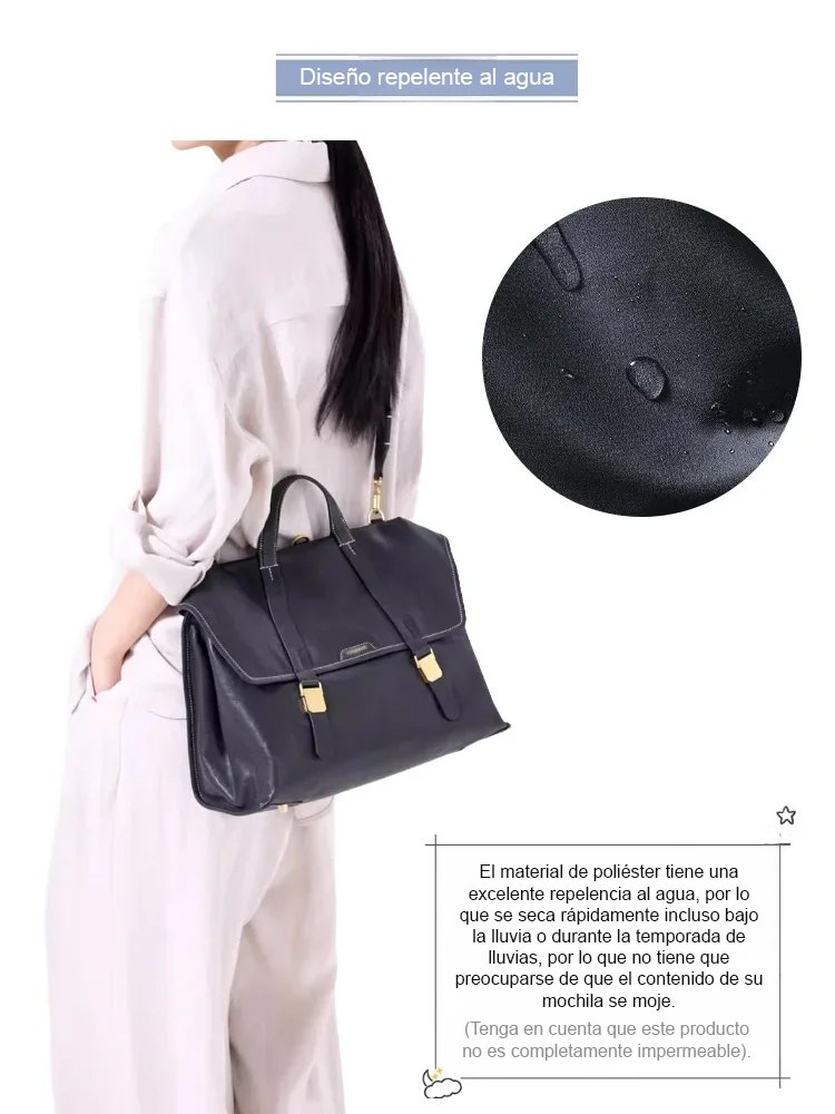 [Cada bolso es cosido a mano por artesanos durante 8 horas] Maletín portátil de cuero vintage