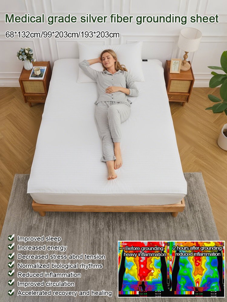 [Improved Sleep,Increased Energy]Medical grade silver fiber grounding sheet
