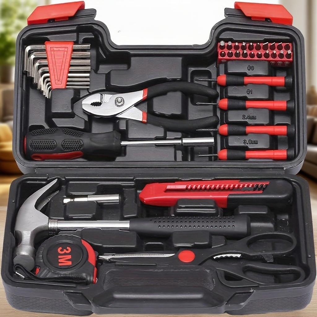 39dílná sada ručního nářadí s úložným pouzdrem – kompletní pohled