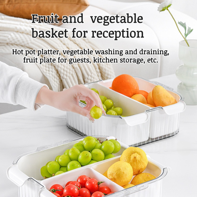 Kitchen Multi-Compartment Draining Basket