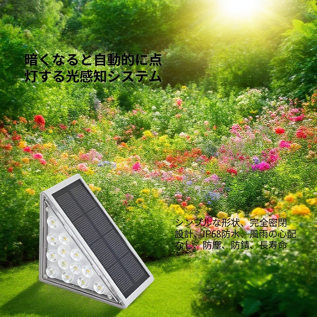 雰囲気演出ソーラー階段ライト・防水防盗設計