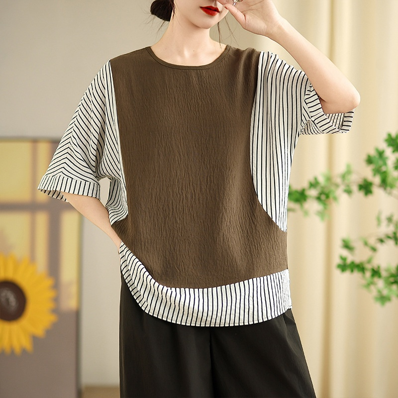 루즈핏 스트라이프 반팔