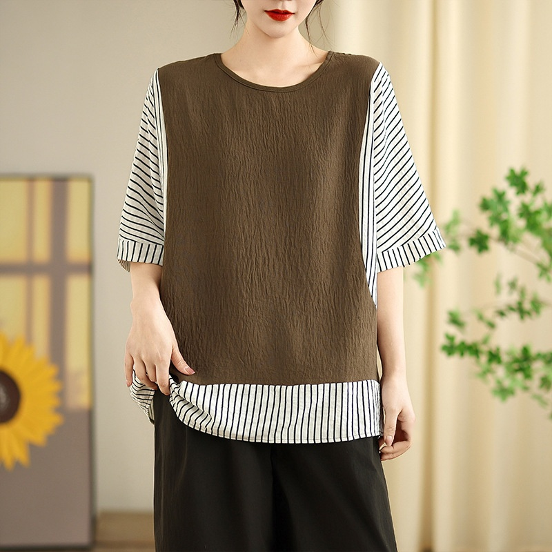 루즈핏 스트라이프 반팔