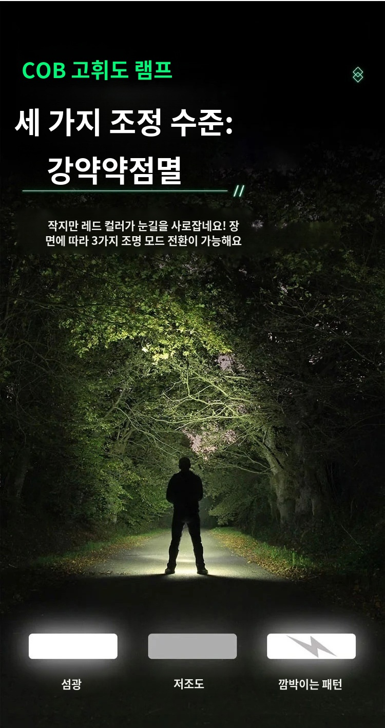 휴대가 간편한 충전식 캠핑 조명