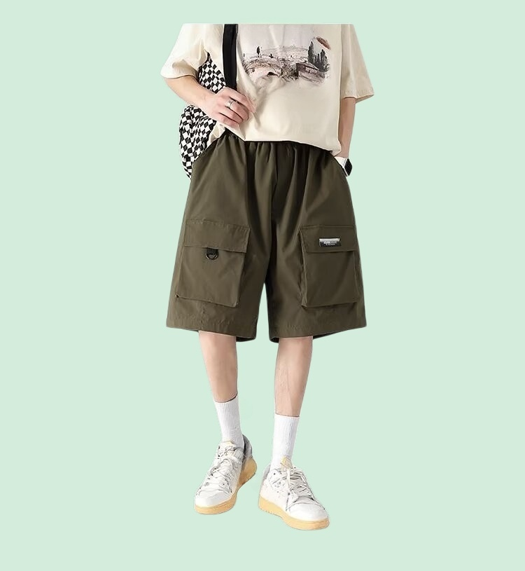 شورت شحن رجالي صيفي رفيع فضفاض غير رسمي