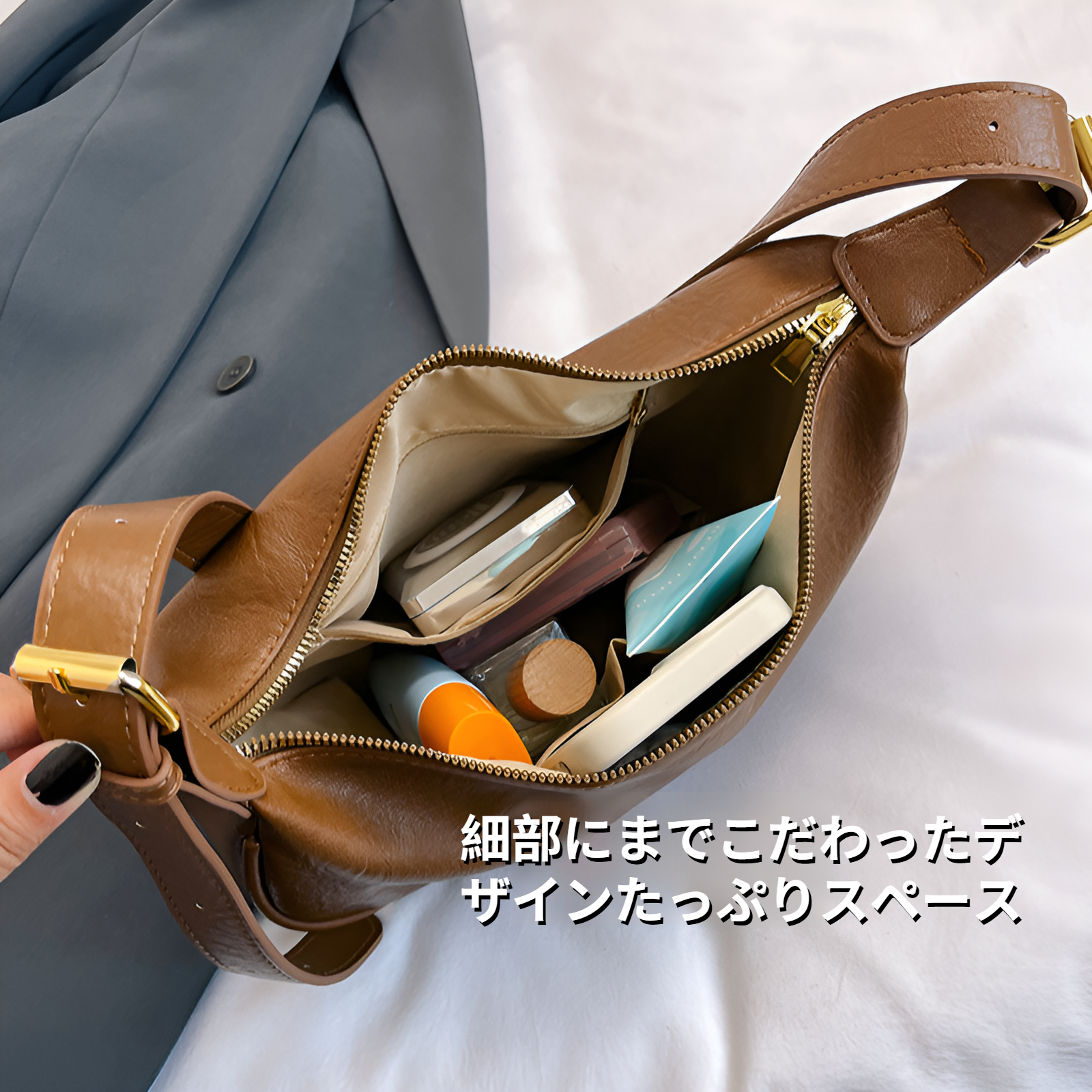 レトロ風大容量レディース餃子バッグ ソフトレザー カジュアルショルダーバッグ