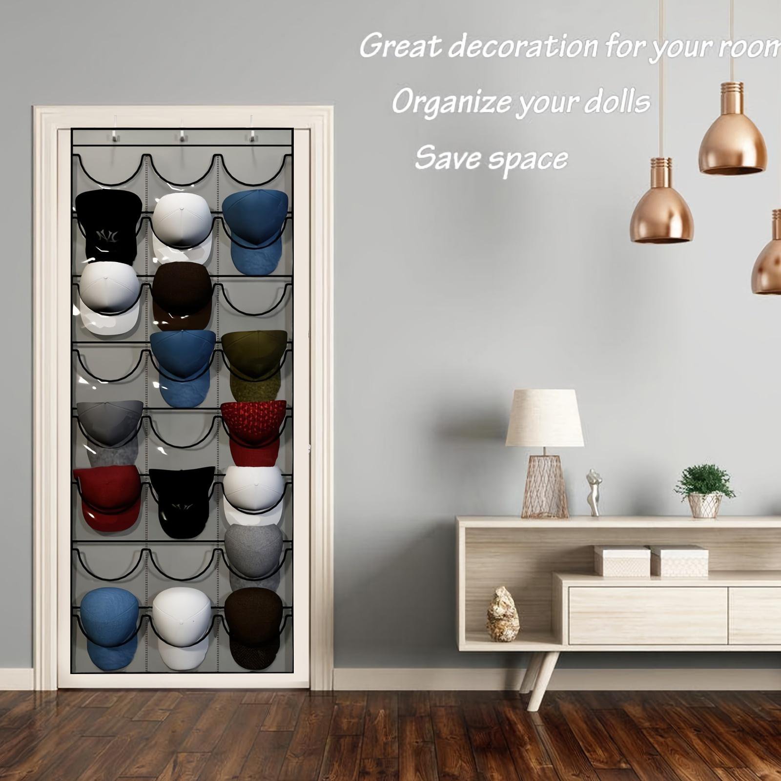 1pc 24-Pockets Baseball Cap Storage Hanging Bag - Over The Door Hat Organizer, Protector, And Displa